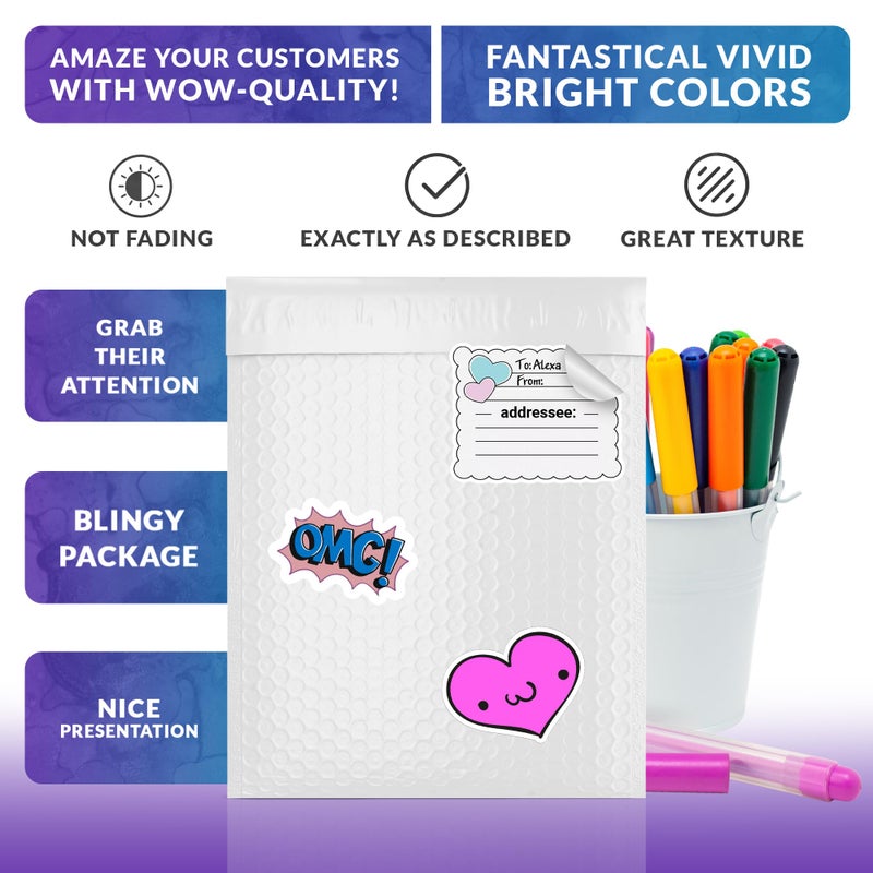 ABC PACK & SUPPLY White Poly Bubble Mailers, 5 x 9 Inches. Pack of 25 Padded Envelopes Self Seal. Cushioning Plastic Bubble Envelopes. Self-Adhesive Padded Shipping Bags for Small Business - Image 5